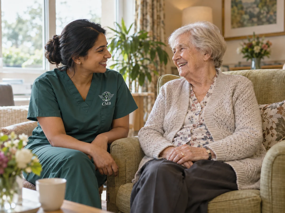 Illustrative healthcare scene: People for your care team.